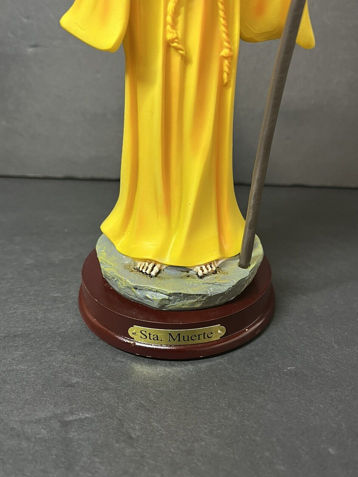 Estatua de La Santa Muerte 9" Yellow  Color Holly Death Statue 2022YW-9