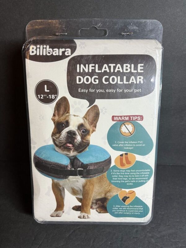 New Bilibara Inflatable Dog Collar Large 12' - 18" Easy for Your Pet