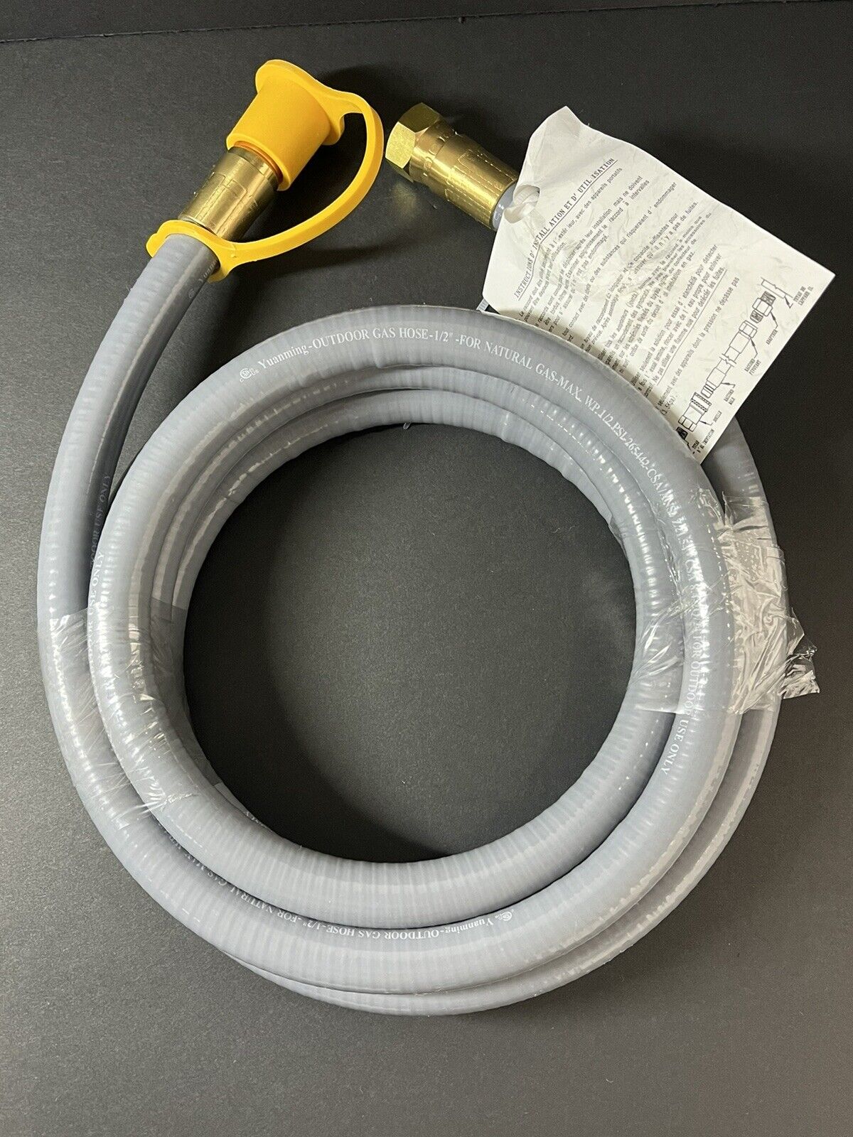 Yuanming  1/2-Inch outdoor Natural Gas Hose  10'..