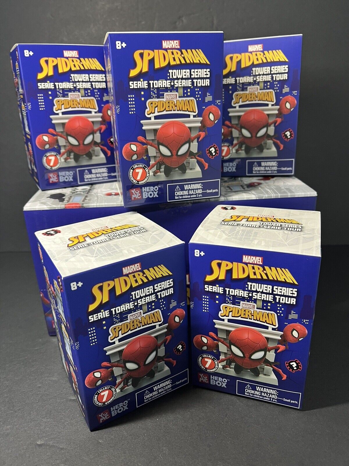 6 Pack YuMe Spider-Man Tower Series Hero Box - Blind Box  3"