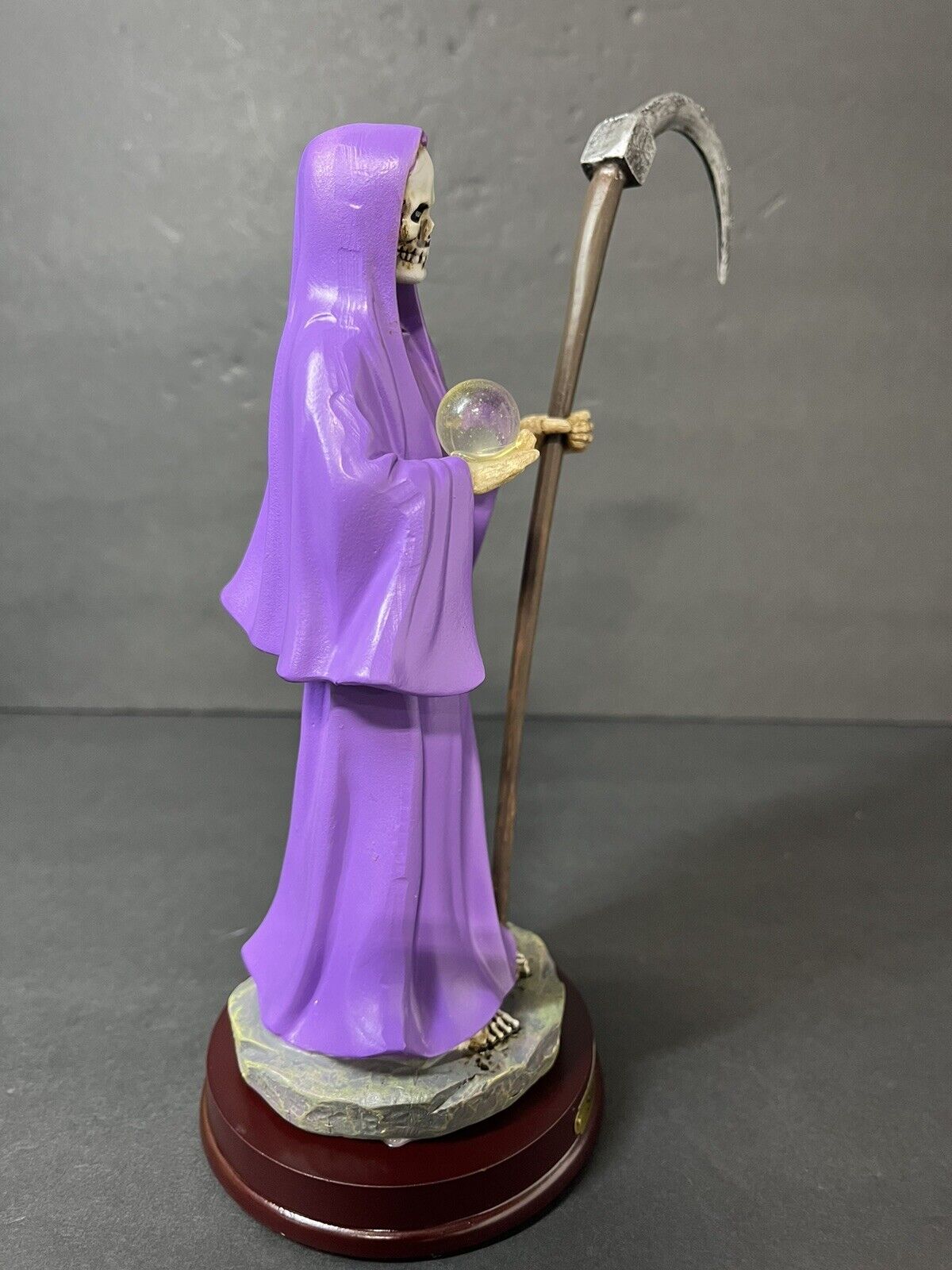 Estatua de La Santa Muerte 9" Purple Color Holly Death Statue 2022PP-9