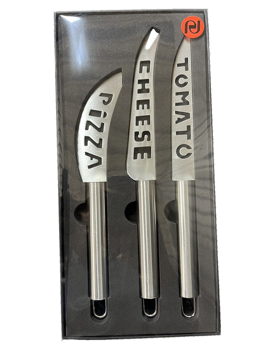 Stainless 3-Piece Laguiole Pizza, Tomato, & Cheese Knife Set