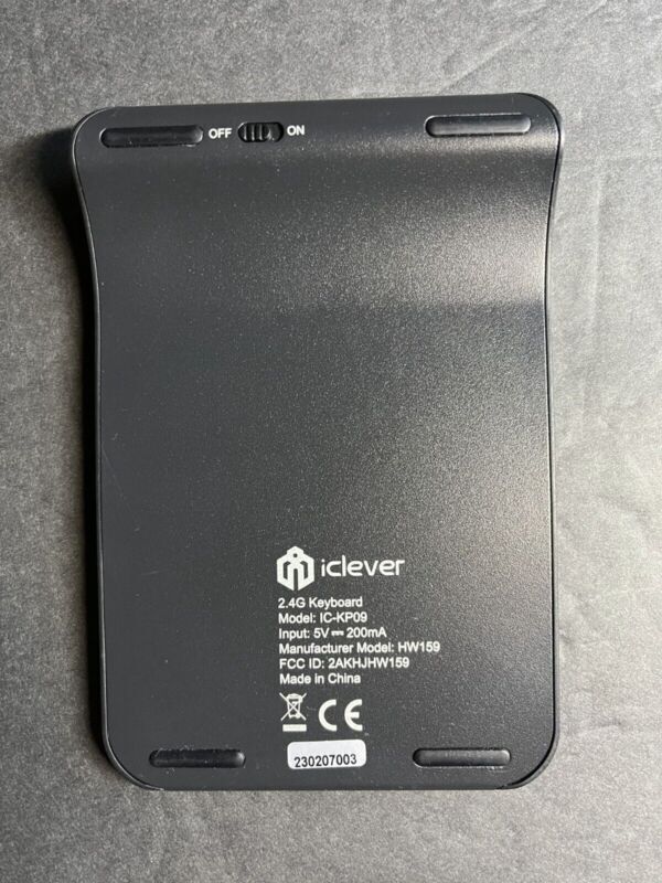 iClever IC-KP09 Black Handheld Wireless Portable 2.4G Numeric Keypad