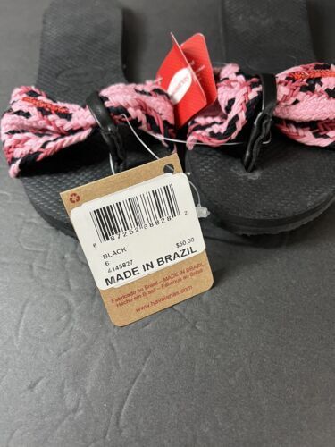 Havaianas You St. Tropez Mesh Flip Flop Sandals Women’s Size 6 Pink Black