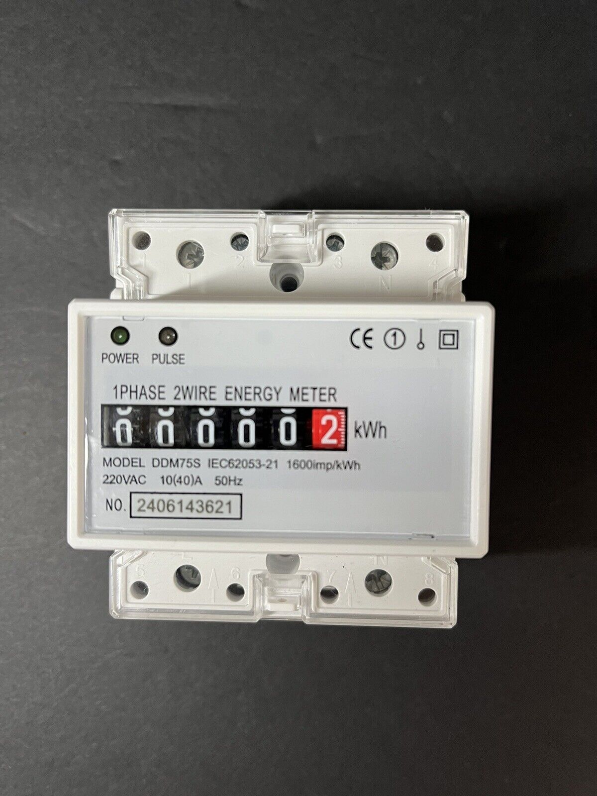 Electric Meter, KWh Meter, Single Phase 4P LED DIN-Rail Electricity Power Energy