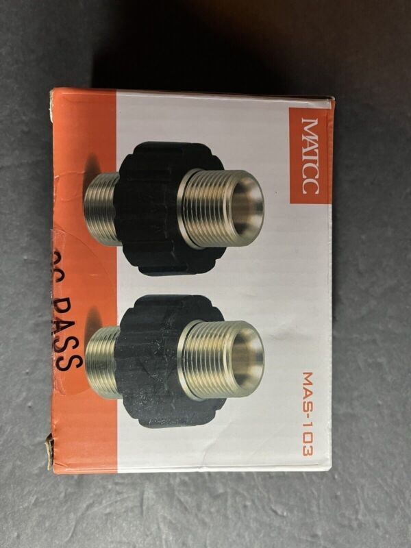 Pressure Washer Adapter Set, M22-14mm Male Fitting to M22-14mm Male Swivel