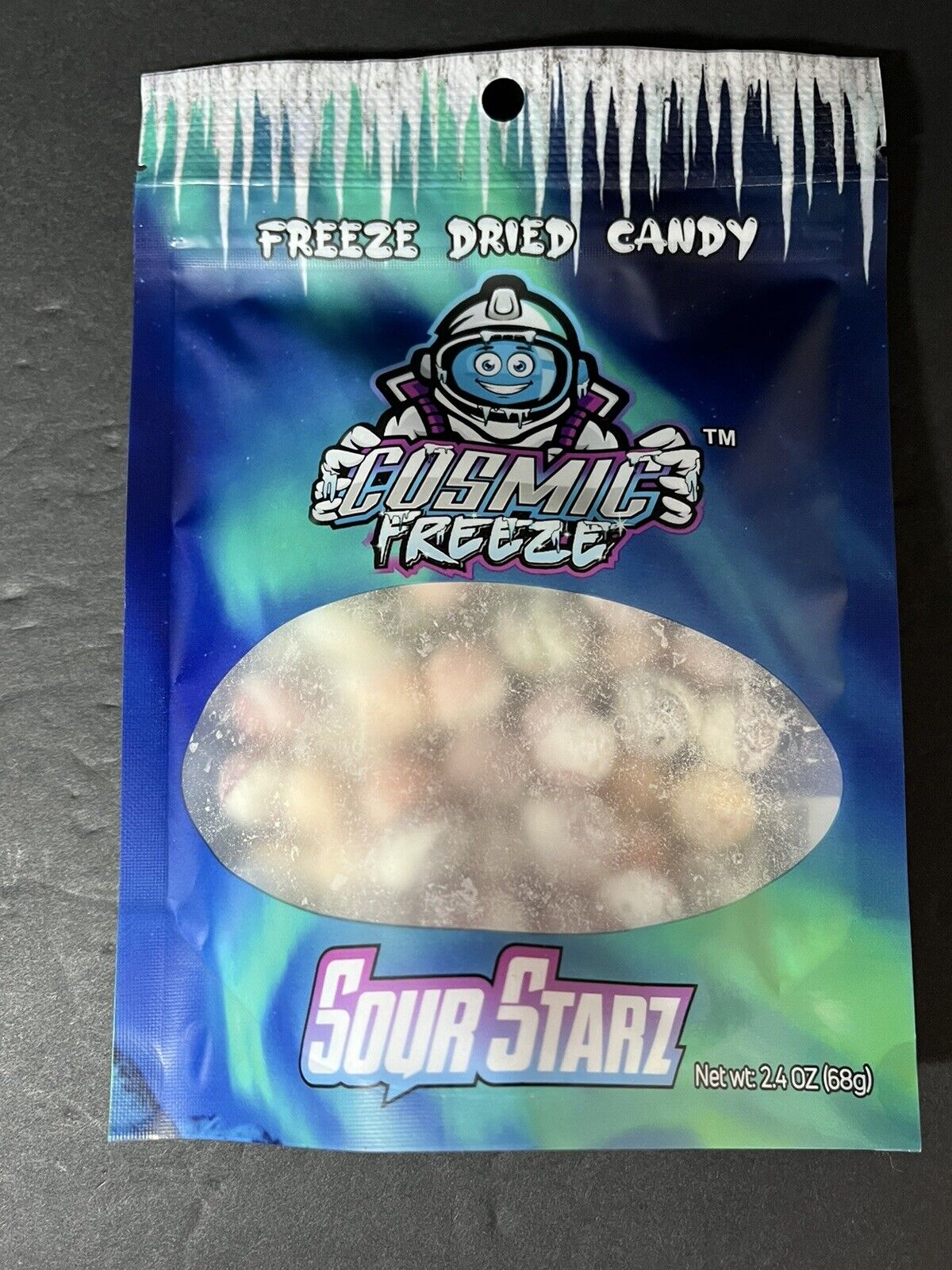 3 pcs 🍭Freeze Dried Candy Star Clusters,Rock Starz ,Berry Sour  2.40z (68g).