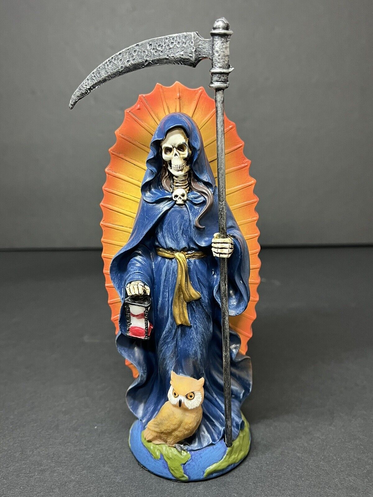 Santa Muerte Blue Gown Figurine Death statue  7 inches - 15240