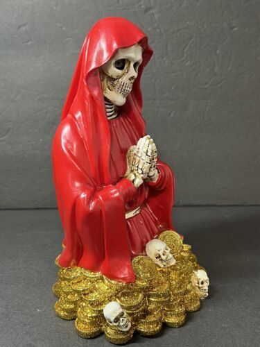 Santa Muerte 8" RED Dress Holy Death Statue 6444RD-8