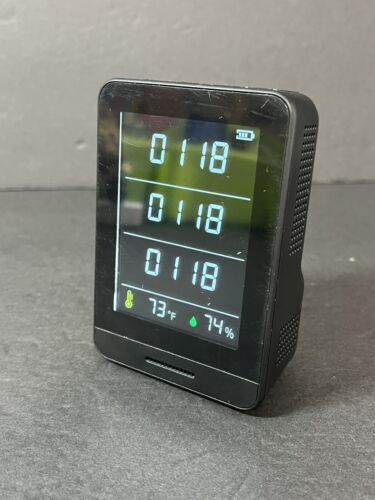 Air Quality Monitor Indoor 5-In-1 Professional Tester Kit Home Portable Black