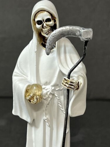 Santa Muerte 5" White Dress Holy Death Grim Reaper Skull Skeleton 2013JWT-5