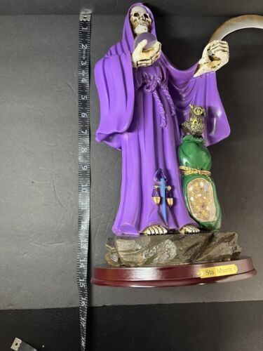 Santa Muerte Saint Death Grim Reaper Statue Figurine, 16", Purple - 2008PP-