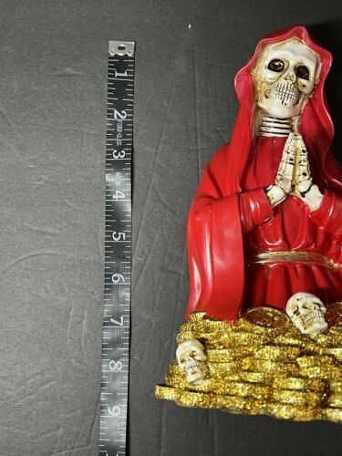 Santa Muerte 8" RED Dress Holy Death Statue 6444RD-8