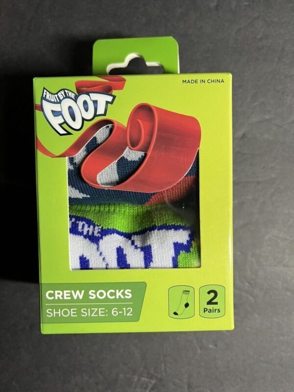 2 Pair Fruit By The Foot Crew Socks size 6-12