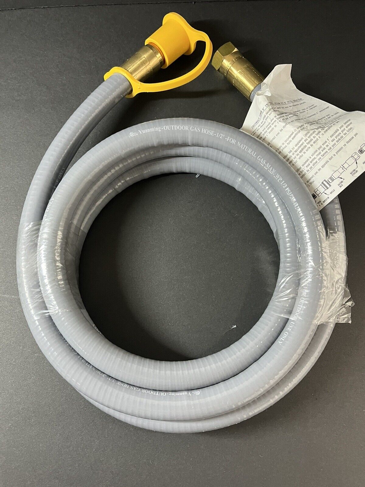 Yuanming  1/2-Inch outdoor Natural Gas Hose  10'..