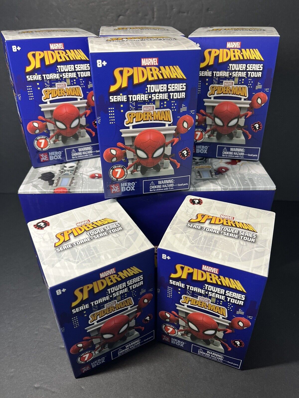 6 Pack YuMe Spider-Man Tower Series Hero Box - Blind Box  3"