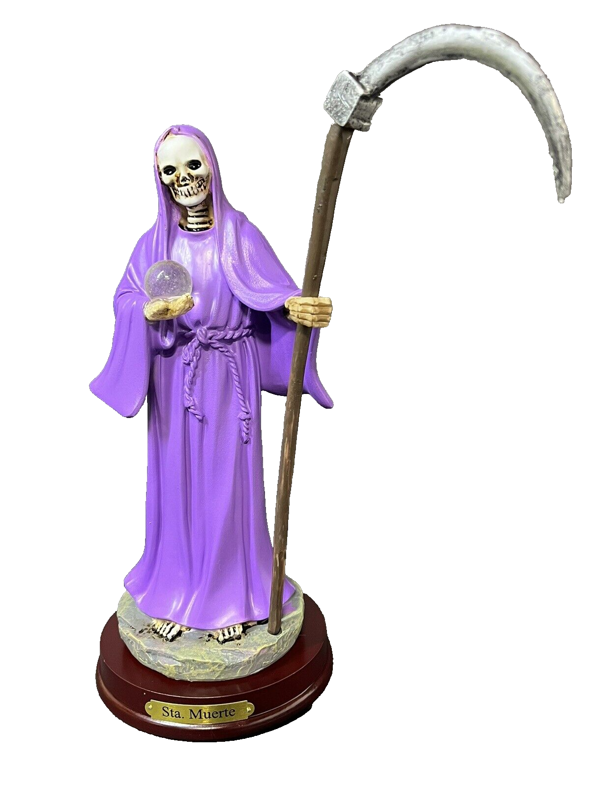 Estatua de La Santa Muerte 9" Purple Color Holly Death Statue 2022PP-9