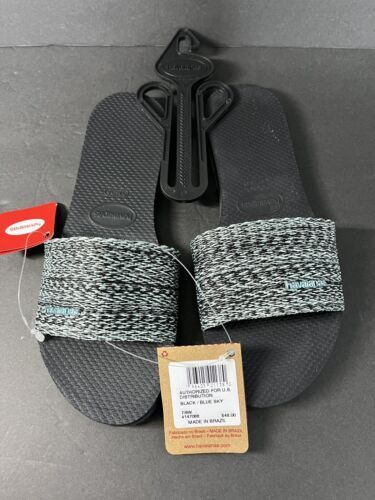 Havaianas Sandals you malta Black / Blue Sky Size 7/8 W