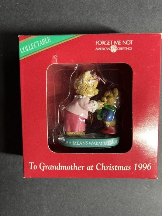 Vintage 1996 American Greetings Forget Me Not Ornament Merry Christmas Mother