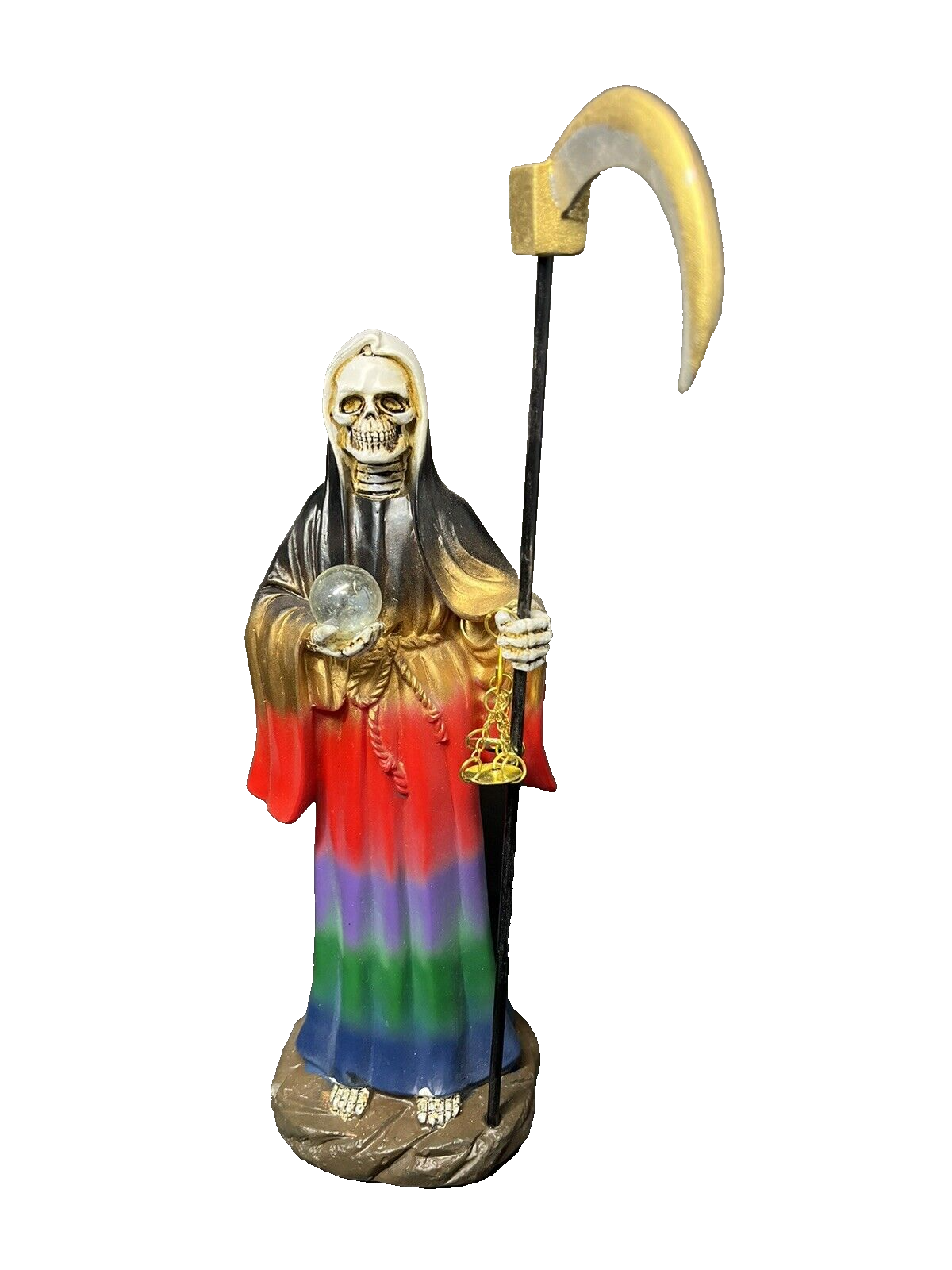 Estatua de La Santa Muerte 9" Colores / 7 Color Holly Death Statue 6733RW-9