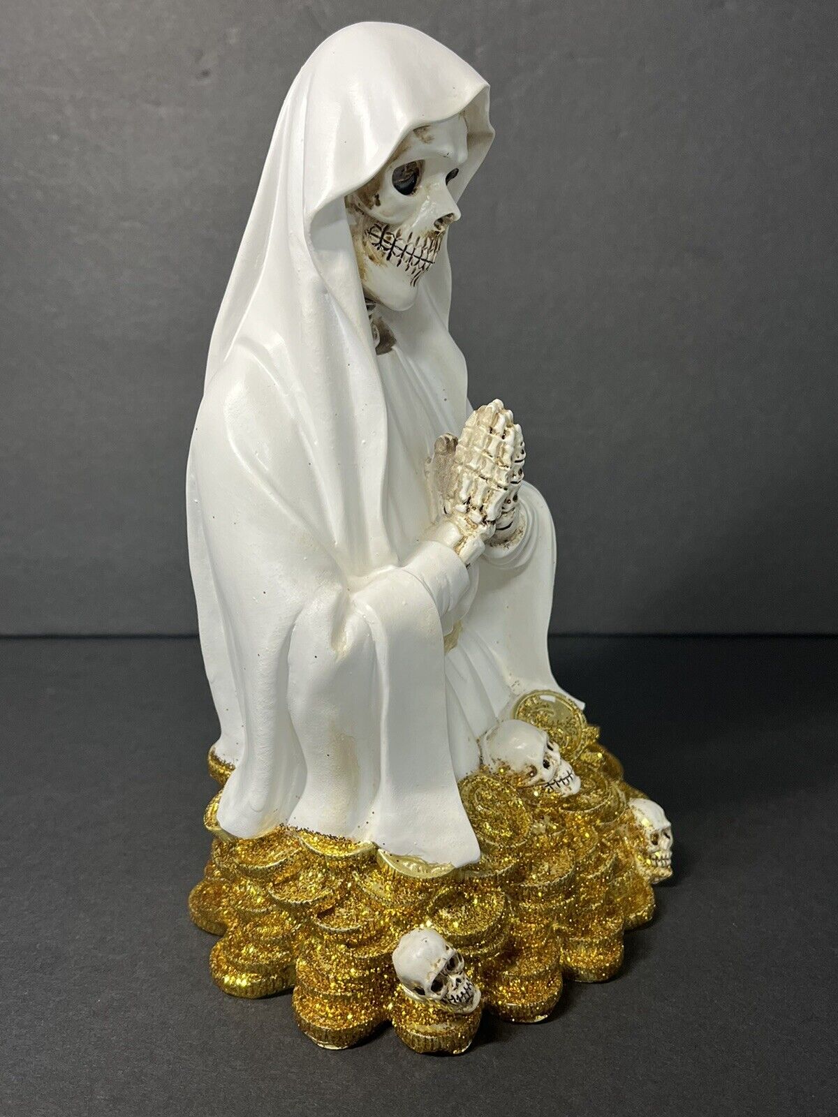 Santa Muerte 8" White Dress Holy Death Statue 6444WT-8