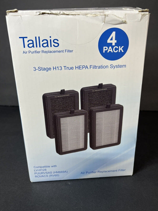 4 Pack Tallais LV-H128 Replacement Filter Levoit  Air Purifier, Hepa / carbon...