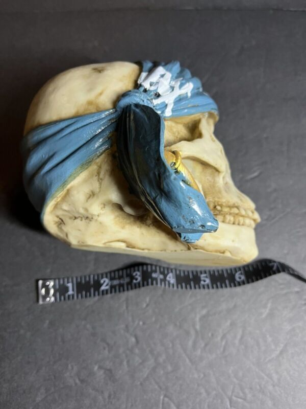 Hengqiyuan Skull Head Statue Ornament Goth Resin Human Skulls Decor for Home