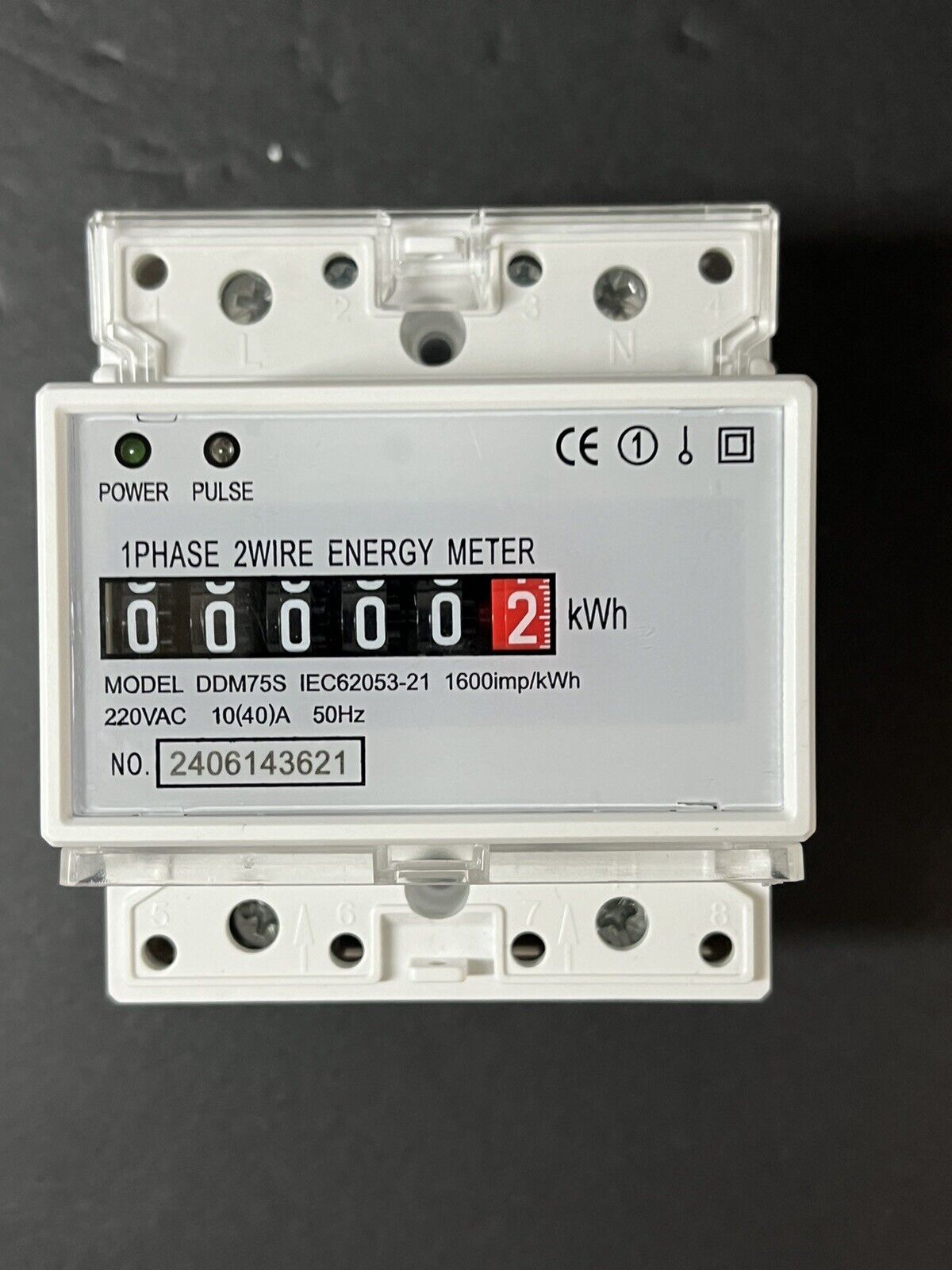 Electric Meter, KWh Meter, Single Phase 4P LED DIN-Rail Electricity Power Energy