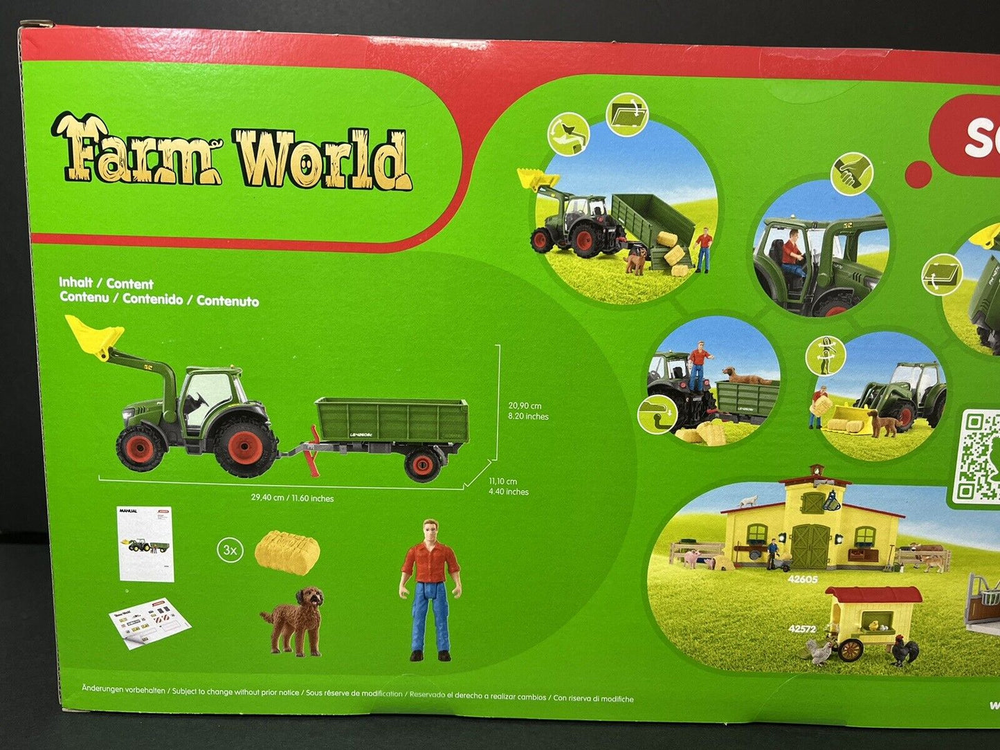 Schleich 42608 Farm World Tractor and Trailer Figure Set...