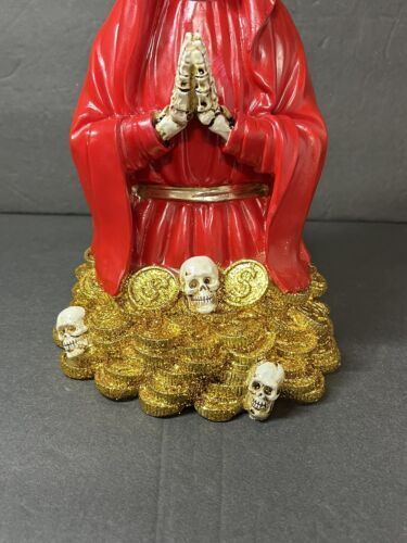 Santa Muerte 8" RED Dress Holy Death Statue 6444RD-8