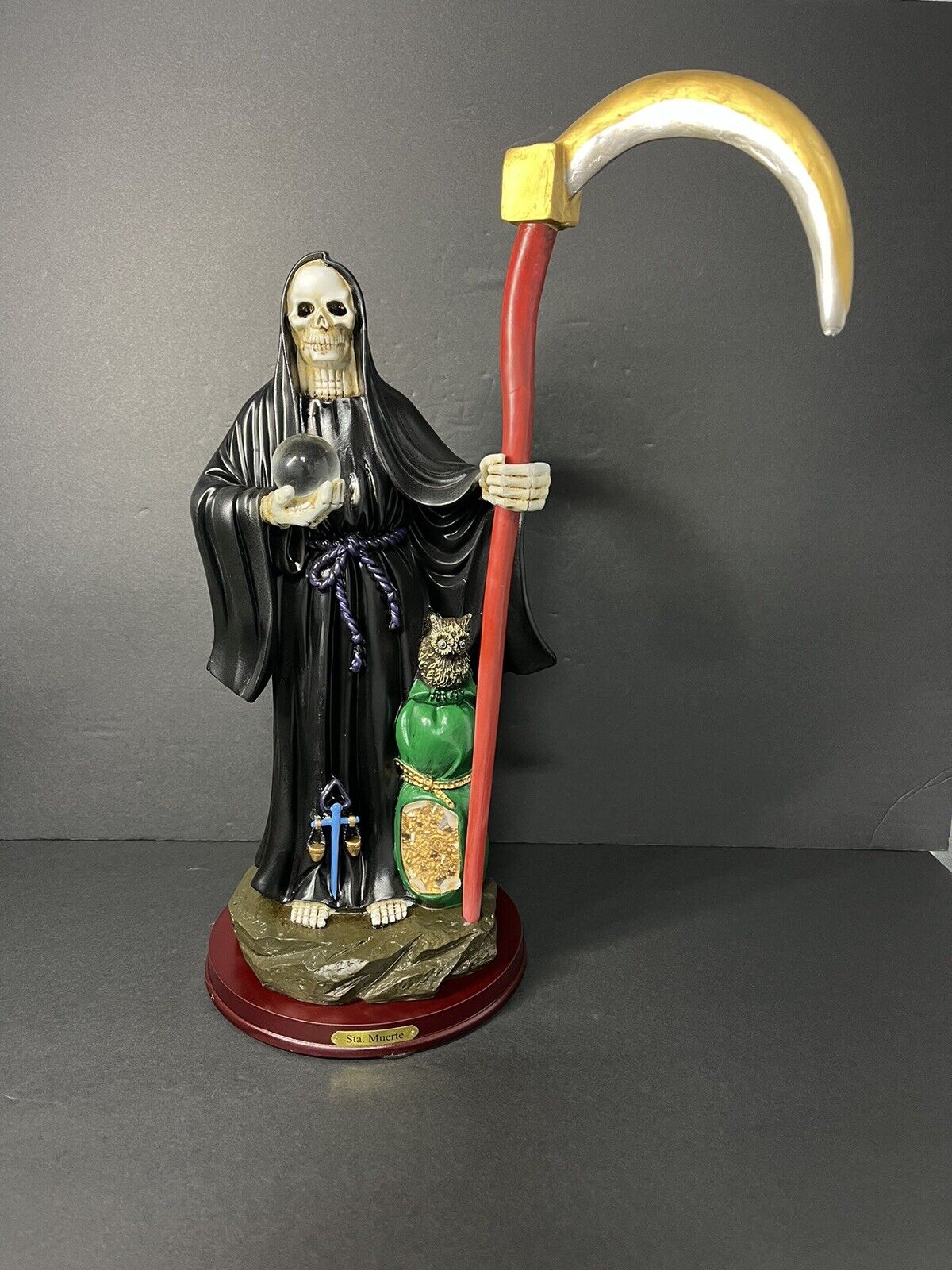 Santa Muerte Saint Death Grim Reaper Statue Figurine, 16" Black, 2008JBK-16