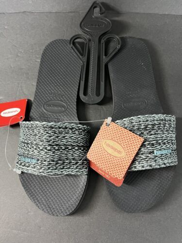 Havaianas Sandals you malta Black / Blue Sky Size 7/8 W