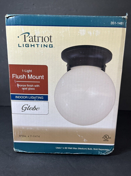 Patriot Lighting-1 Bronze  Light Flush Mount-Indoor Lighting  6" Dia x 7-1/4"H..