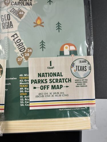 LOT OF 2 Scratch Off Map All 50 States / National Parks of The USA