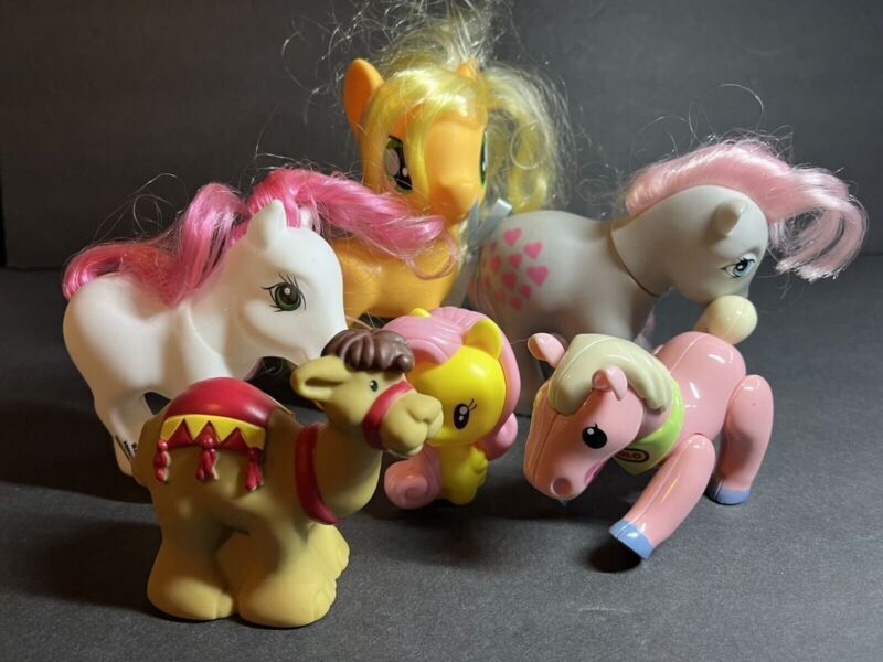 Mixed Lot of 6 My Little Pony G3 Ponies Toys Multicolor Brushable Hair