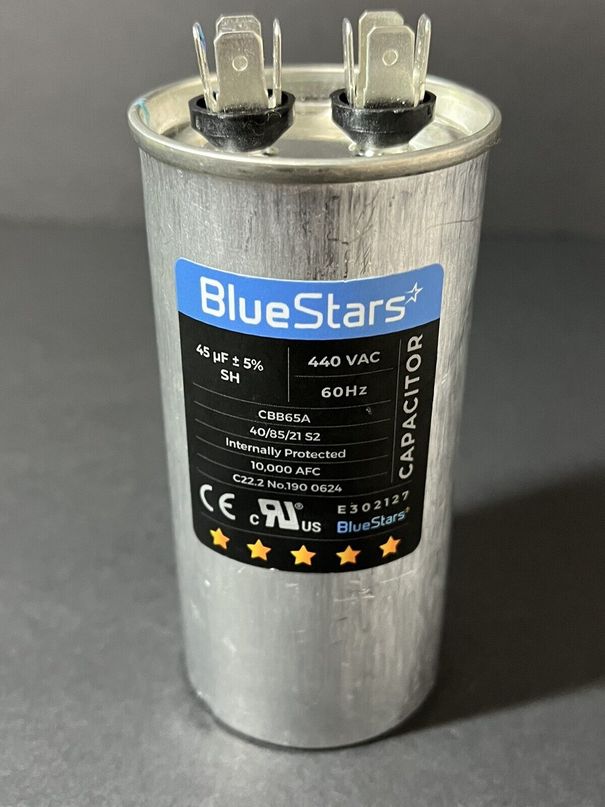 BlueStars CBB65A 45uf 440VAC 60hz 40/85/21 S2 Air Conditioner Run Capacitor...