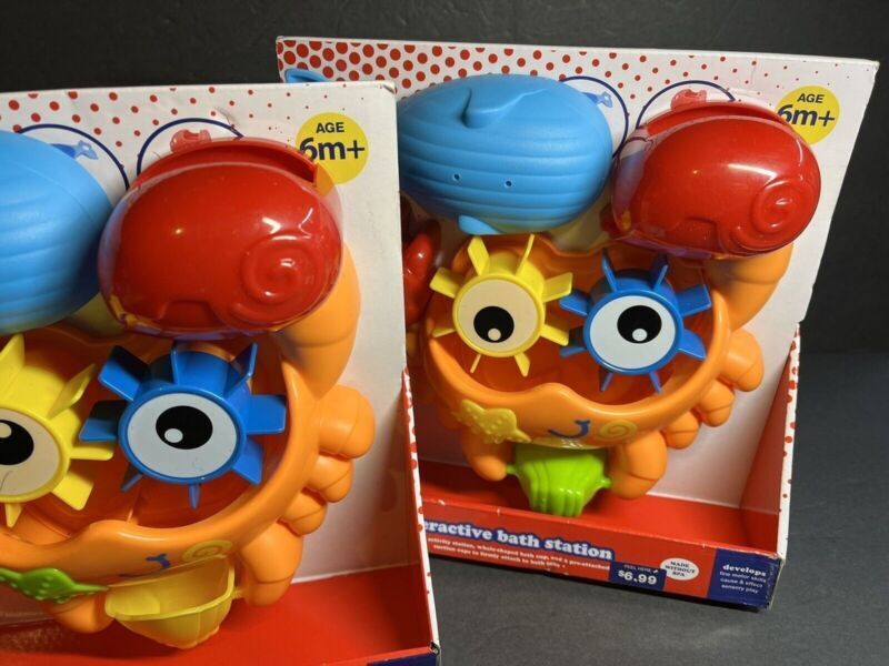 2-Play Right Interactive Bath Station Toy Crab Water Wheel Motor Skill Sensory