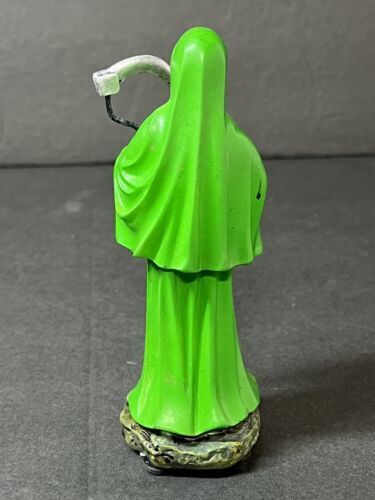 Santa Muerte 5" Green Dress Holy Death Grim Reaper Skull Skeleton 2013JGR-5