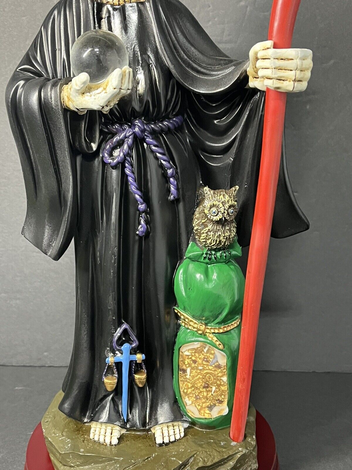 Santa Muerte Saint Death Grim Reaper Statue Figurine, 16" Black, 2008JBK-16