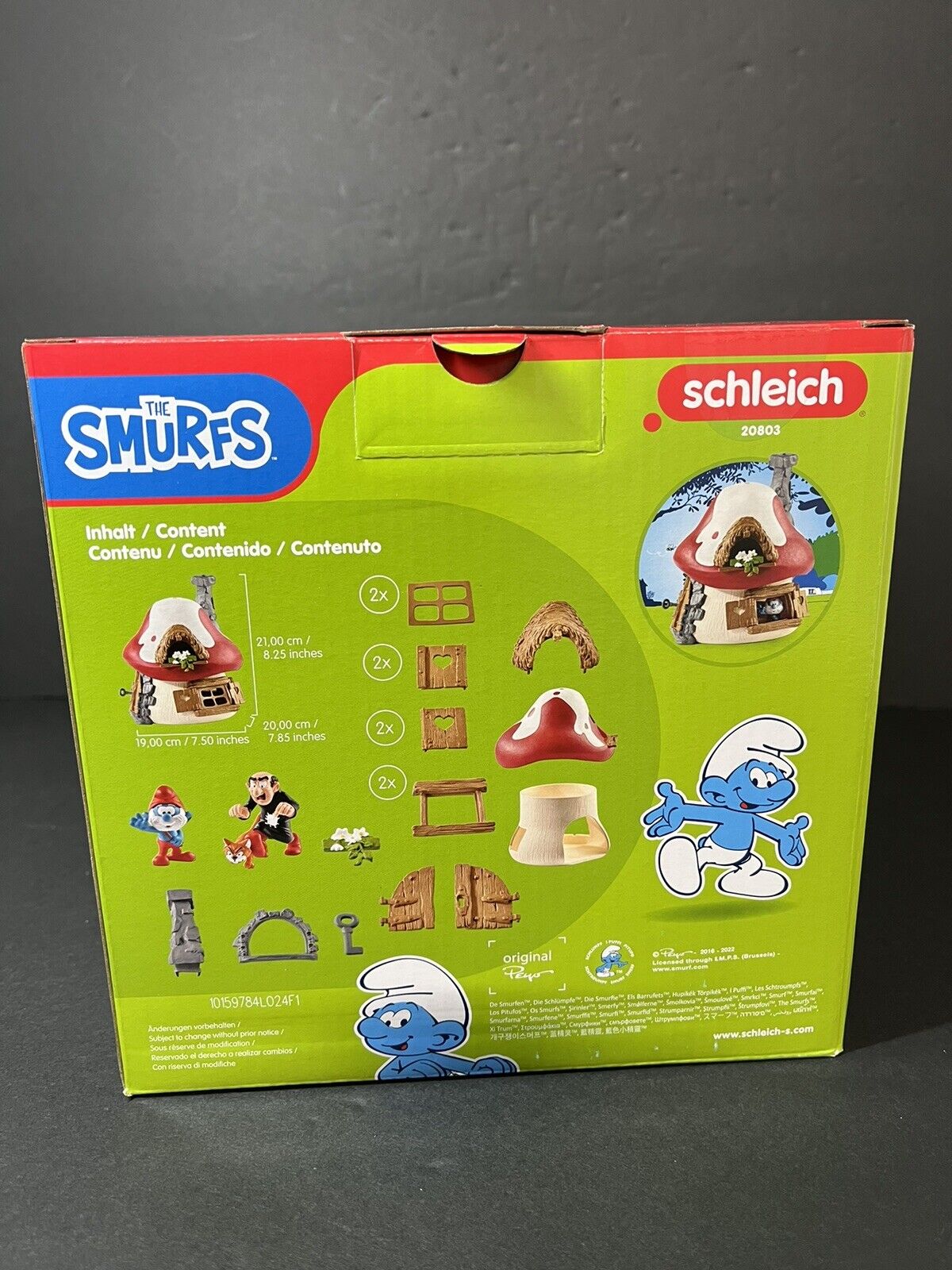 Schleich 20803 Smurf House with 2 Figurines..