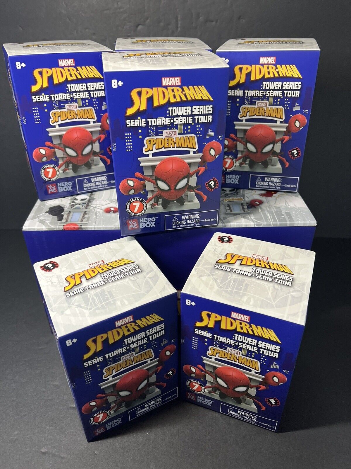 6 Pack YuMe Spider-Man Tower Series Hero Box - Blind Box  3"