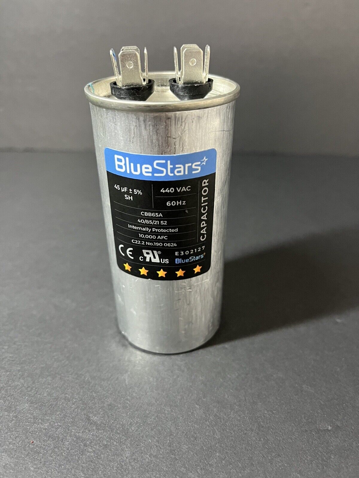 BlueStars CBB65A 45uf 440VAC 60hz 40/85/21 S2 Air Conditioner Run Capacitor...