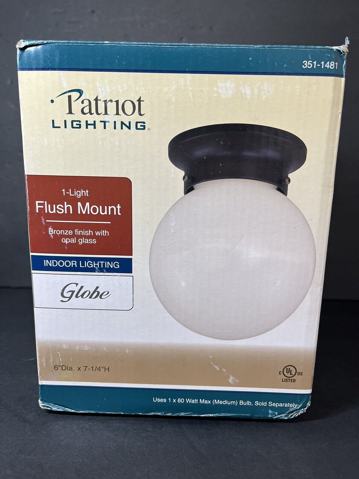 Patriot Lighting-1 Bronze  Light Flush Mount-Indoor Lighting  6" Dia x 7-1/4"H..