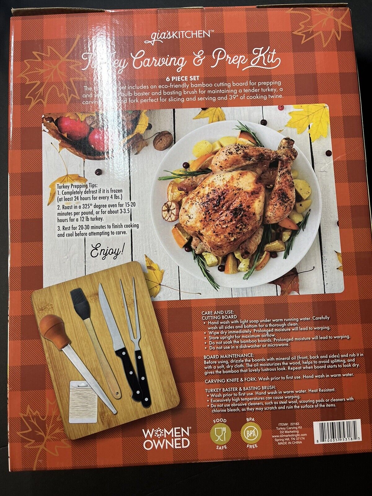 Fall Harvest, Thanksgiving, Turkey Carving & Prep 6 piece set..