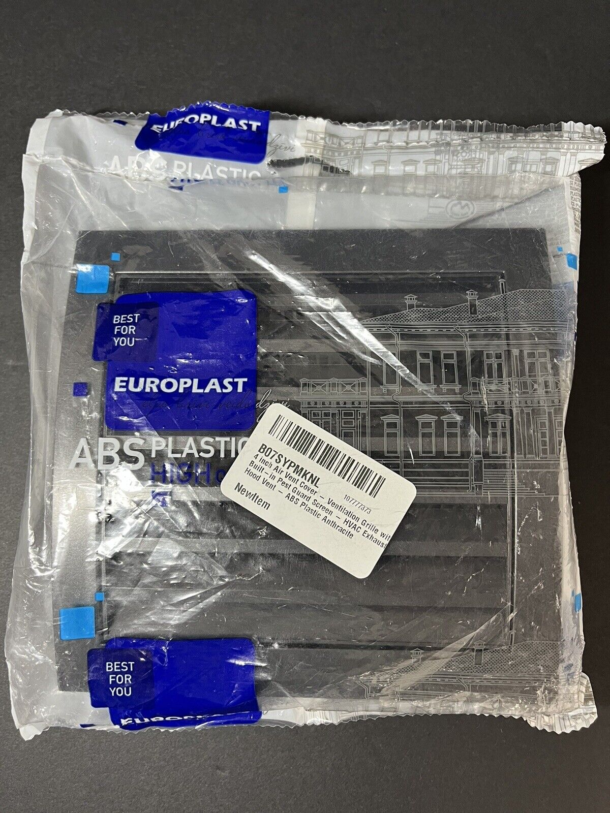 Europlast 4'' exhaust hood vent with cap brown built In Pest Screen..