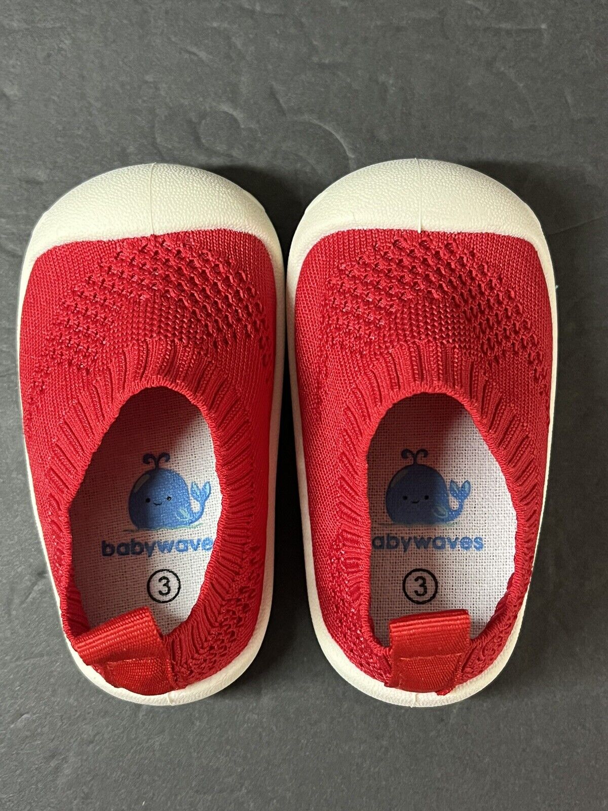 BabyWaves Premium Baby Mesh Toddler Shoes first Walker size 3 Red