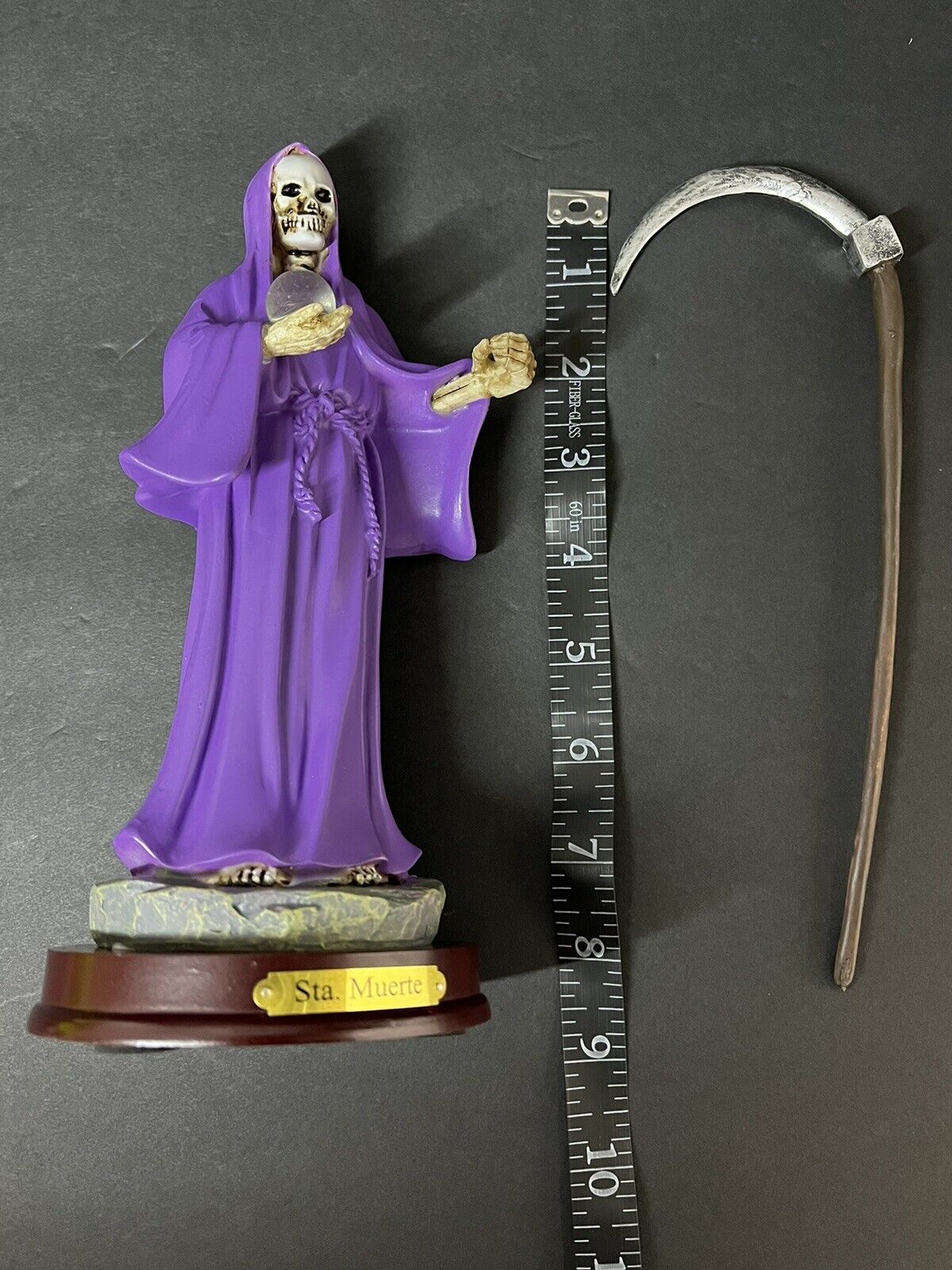 Estatua de La Santa Muerte 9" Purple Color Holly Death Statue 2022PP-9