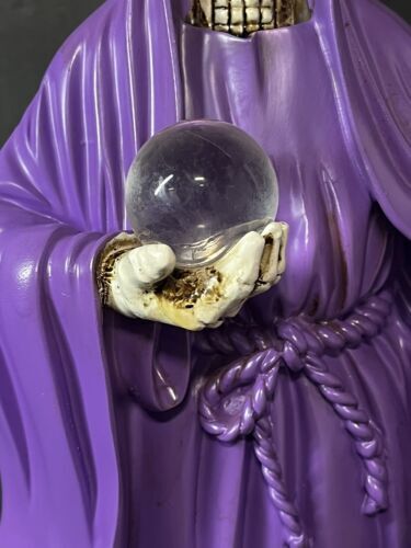 Santa Muerte Saint Death Grim Reaper Statue Figurine, 16", Purple - 2008PP-