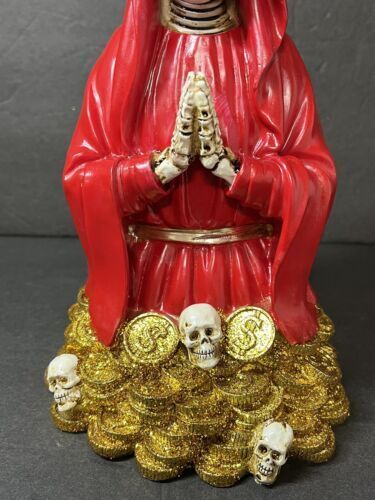 Santa Muerte 8" RED Dress Holy Death Statue 6444RD-8