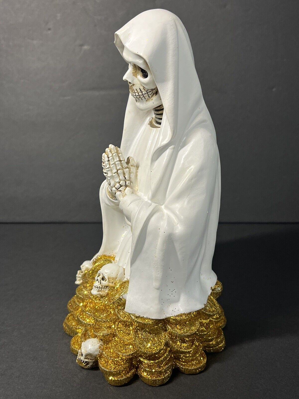 Santa Muerte 8" White Dress Holy Death Statue 6444WT-8